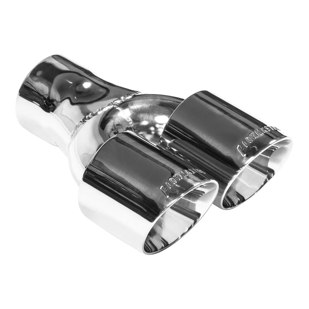 Flowmaster Exhaust Tip - 3 in. Dual Out Angle Cut - Fits 3 in. Tubing - Weld On by Flowmaster
