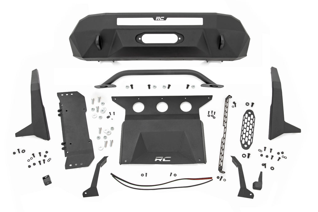 Front Bumper | High Clearance | 12000-Lb Pro Series Winch | Synthetic Rope Toyota Tacoma 4WD (16-23) by Rough Country