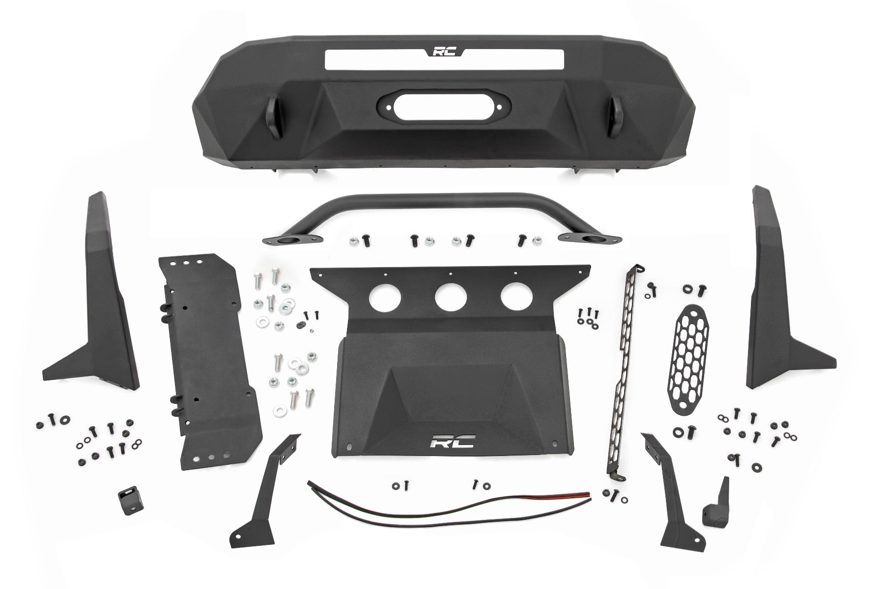 Front Bumper | High Clearance | 12000-Lb Pro Series Winch | Synthetic Rope Toyota Tacoma 4WD (16-23) by Rough Country