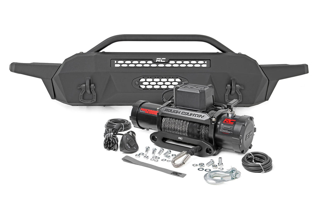 Front Bumper | High Clearance | 12000-Lb Pro Series Winch | Synthetic Rope Toyota Tacoma 4WD (16-23) by Rough Country