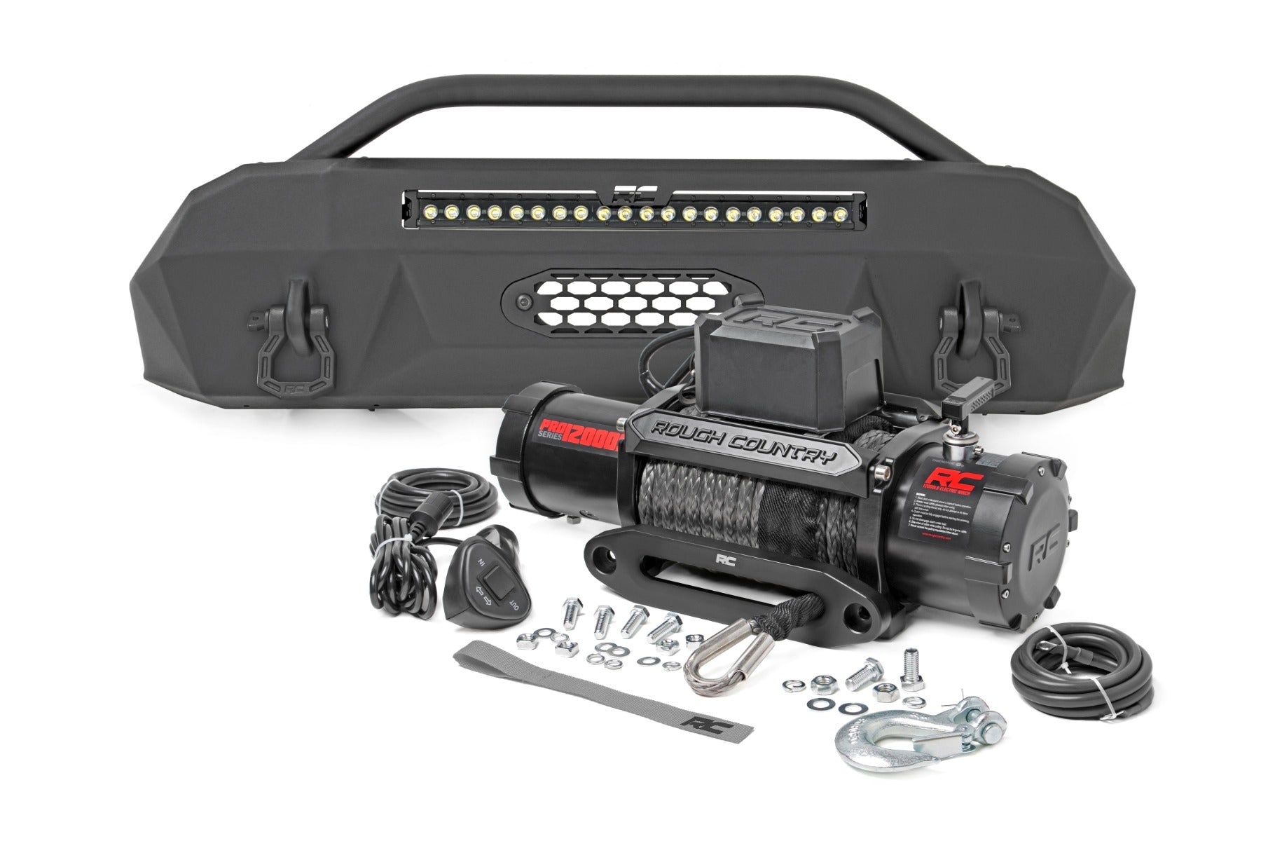 Front Bumper | Hybrid | 20" Blk DRL LED | Toyota Tacoma 4WD (2016-2023) by Rough Country