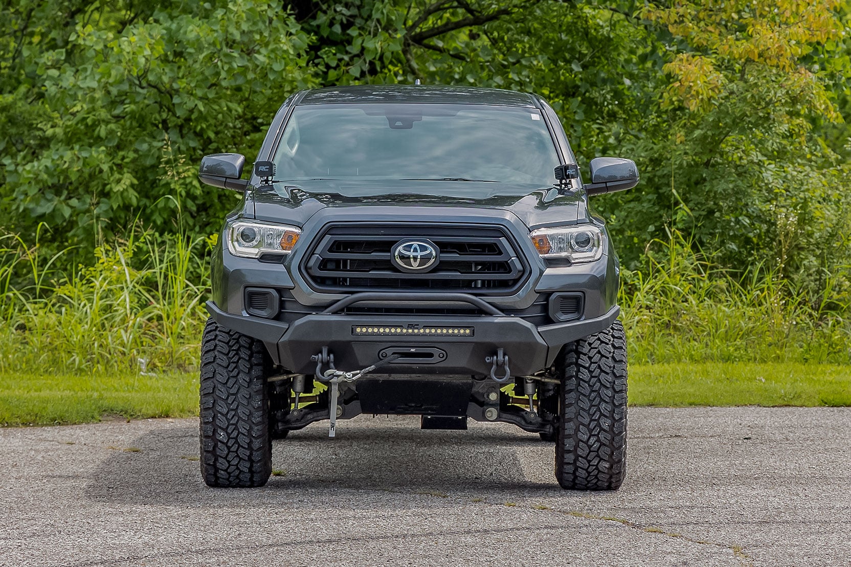 Front Bumper | High Clearance | 12000-Lb Pro Series Winch | Synthetic Rope Toyota Tacoma 4WD (16-23) by Rough Country
