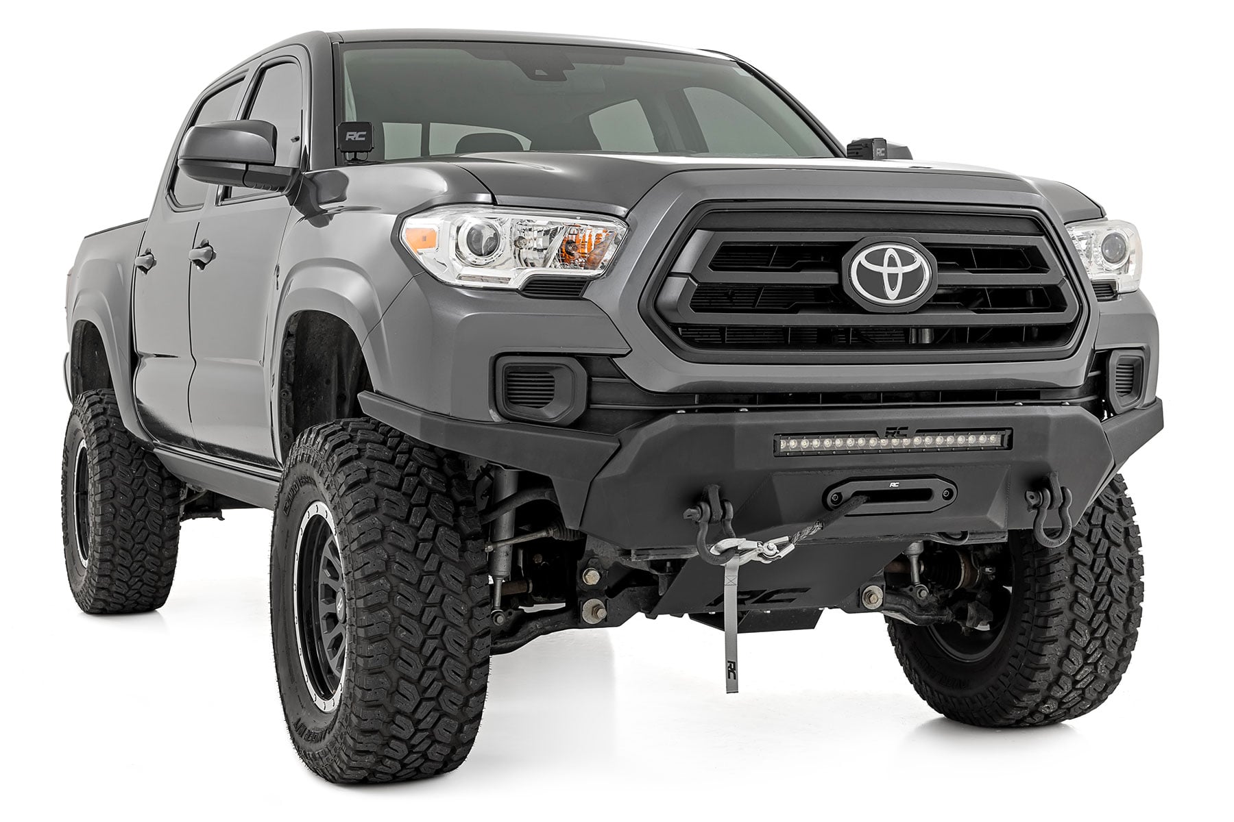 Front Bumper | High Clearance | 12000-Lb Pro Series Winch | Synthetic Rope Toyota Tacoma 4WD (16-23) by Rough Country