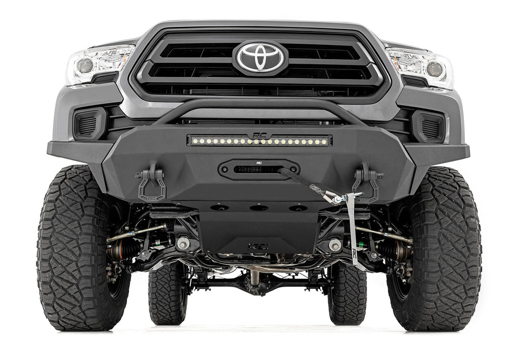 Front Bumper | Hybrid | 20" Blk LED | 12000-Lb Winch Syn | Toyota Tacoma (16-23) by Rough Country