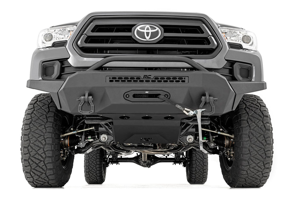 Front Bumper | High Clearance | 12000-Lb Pro Series Winch | Synthetic Rope Toyota Tacoma 4WD (16-23) by Rough Country