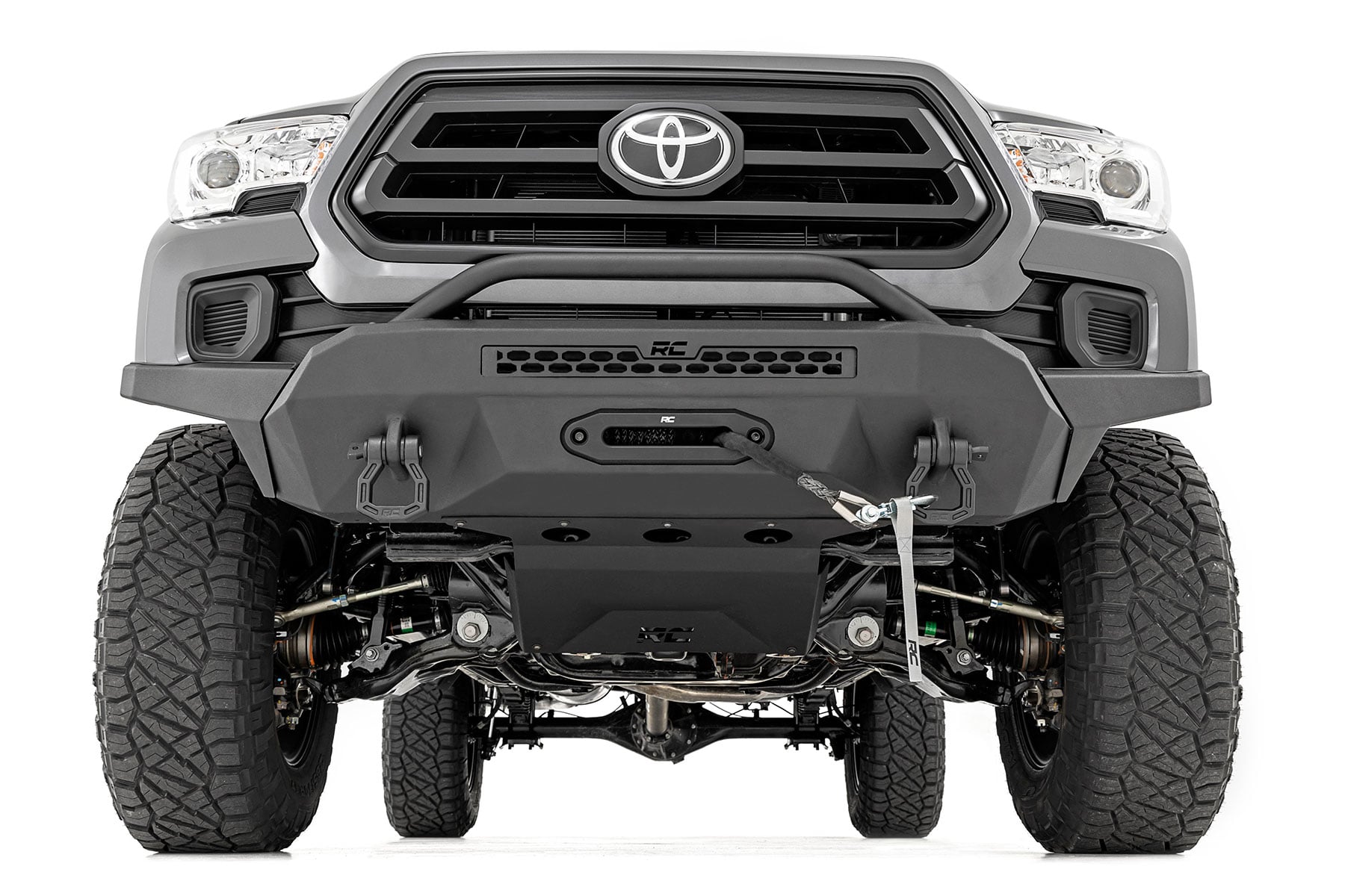 Front Bumper | High Clearance | 12000-Lb Pro Series Winch | Synthetic Rope Toyota Tacoma 4WD (16-23) by Rough Country