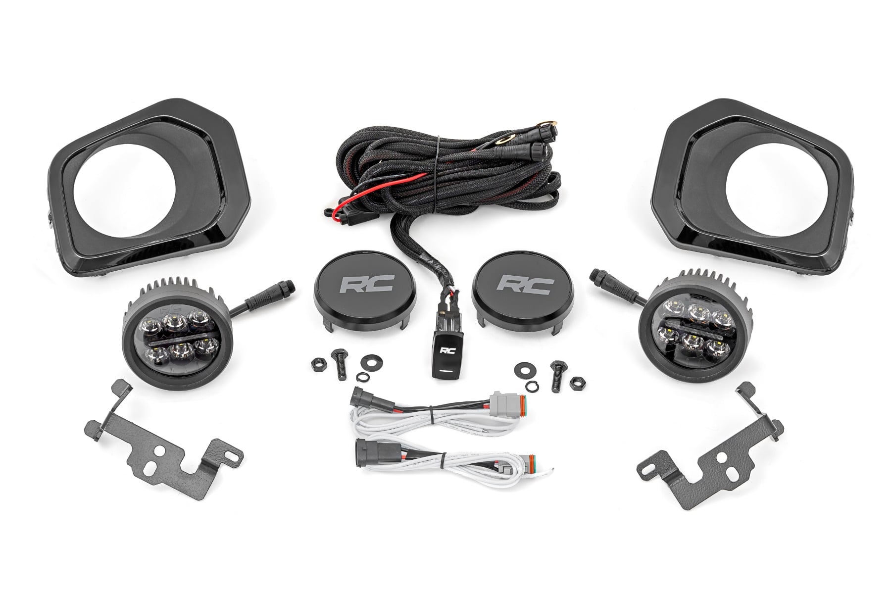 LED Fog Light Kit | 3.5 Inch Round Black Series | Amber DRL | Toyota Tacoma (16-23) by Rough Country