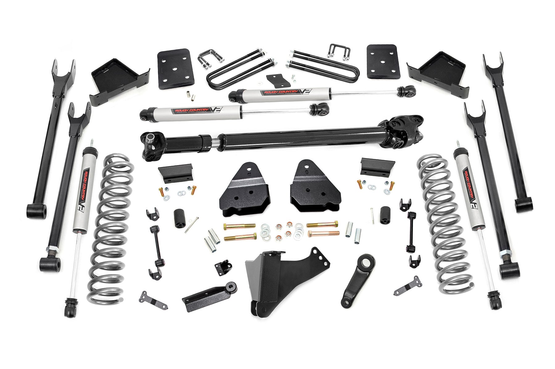 6 Inch Lift Kit | 4-Link | OVLD | D/S | V2 | Ford F-250/F-350 Super Duty (17-22) by Rough Country