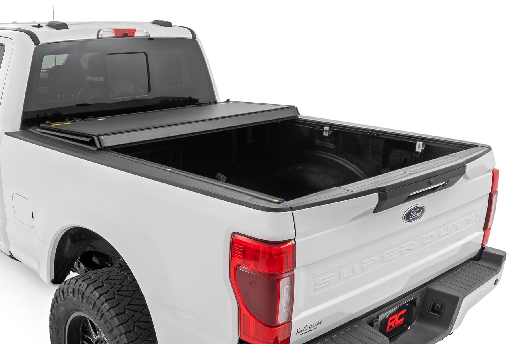 Hard Tri-Fold Flip Up Bed Cover | 6'10" Bed | Ford F-250/F-350 Super Duty (17-26) by Rough Country