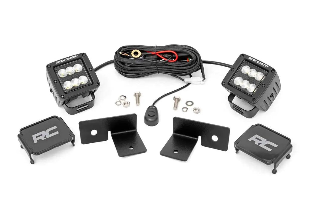 LED Light Kit | Under Bed Mount | 2" Black Pair | Spot | Polaris General XP 4 1000 by Rough Country