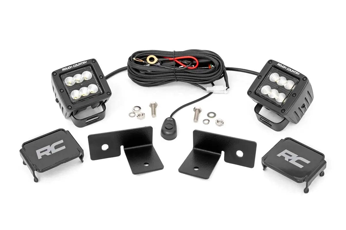 LED Light Kit | Under Bed Mount | 2" Black Pair | Spot | Polaris General XP 4 1000 by Rough Country