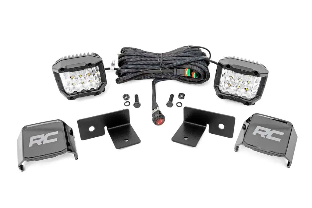 LED Light Kit | Under Bed Mount | 2" Chrome Pair | Wide Angle | Polaris General XP 4 1000 by Rough Country