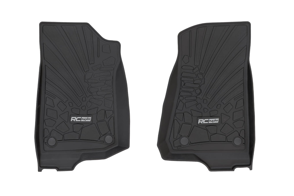 Flex Fit Floor Mats | FR | 4 Door | Jeep Wrangler Unlimited 4WD (2018-2026) by Rough Country
