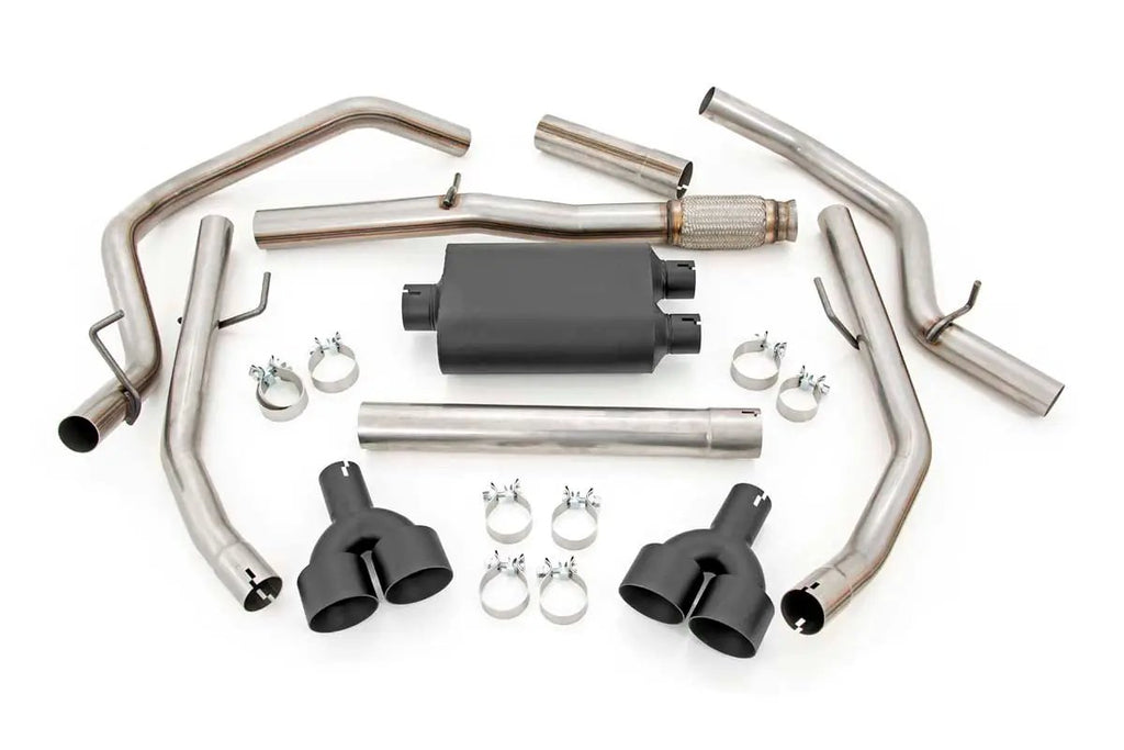 Performance Exhuast | Stainless | Crew/Dbl | RR Exit | Chevy/GMC Sierra/Silverado 1500 (19-26) by Rough Country