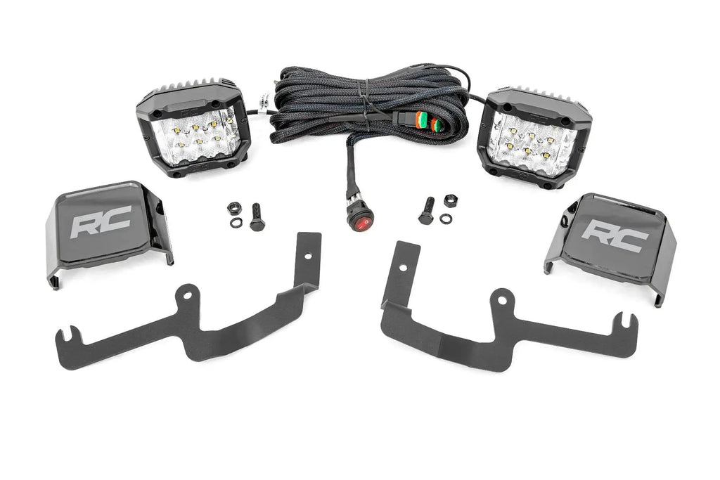 LED Light Kit | Ditch Mount | 3" OSRAM | Wide | Chevy Silverado 1500 (19-26) by Rough Country