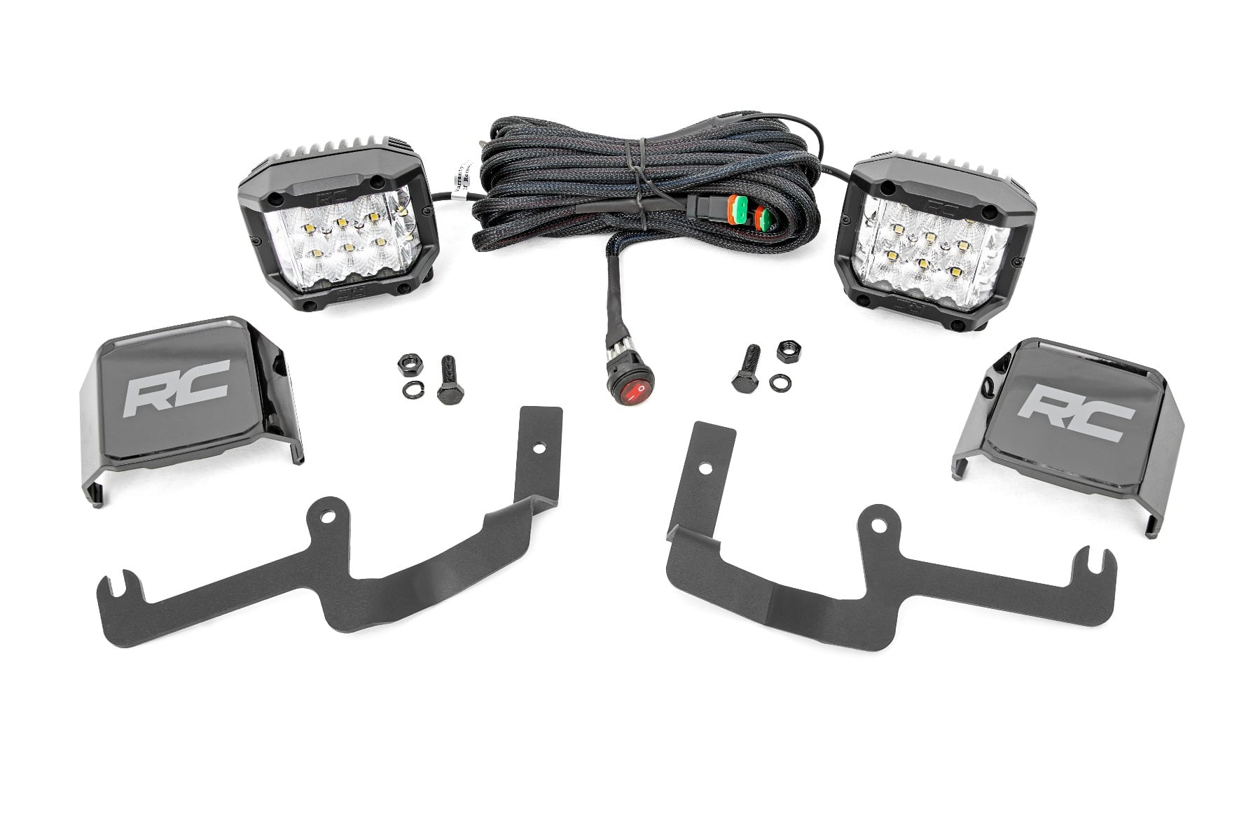 LED Light Kit | Ditch Mount | 3" OSRAM | Wide | Chevy Silverado 1500 (19-26) by Rough Country