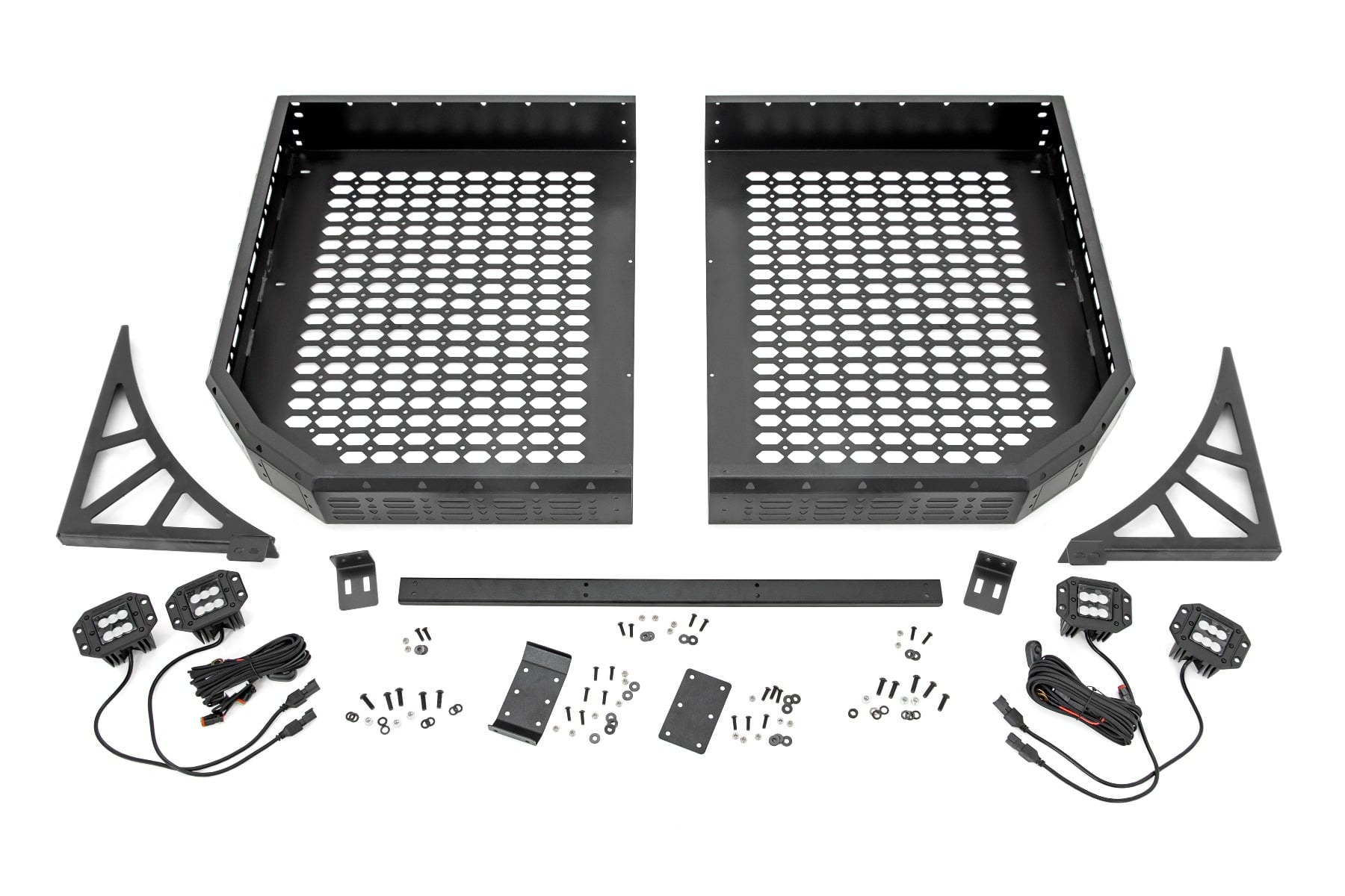 Cargo Rack | Dual 2" Black LED Pairs | Flush Mount | Polaris Ranger XP 1000 by Rough Country