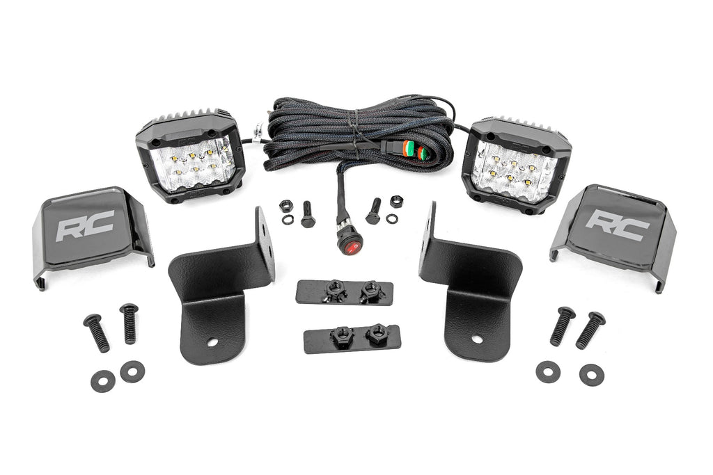 LED Light Kit | Rear Mount | 2" Chrome Pair | Wide Angle | Polaris Ranger XP 1000 by Rough Country