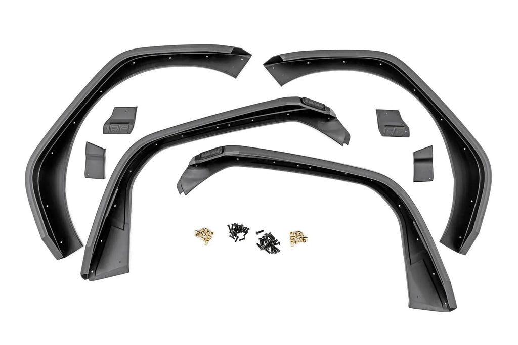 High Clearance LED Flat Fender Flare Kit | UV Treated | Jeep Wrangler JL (2018-2026) by Rough Country