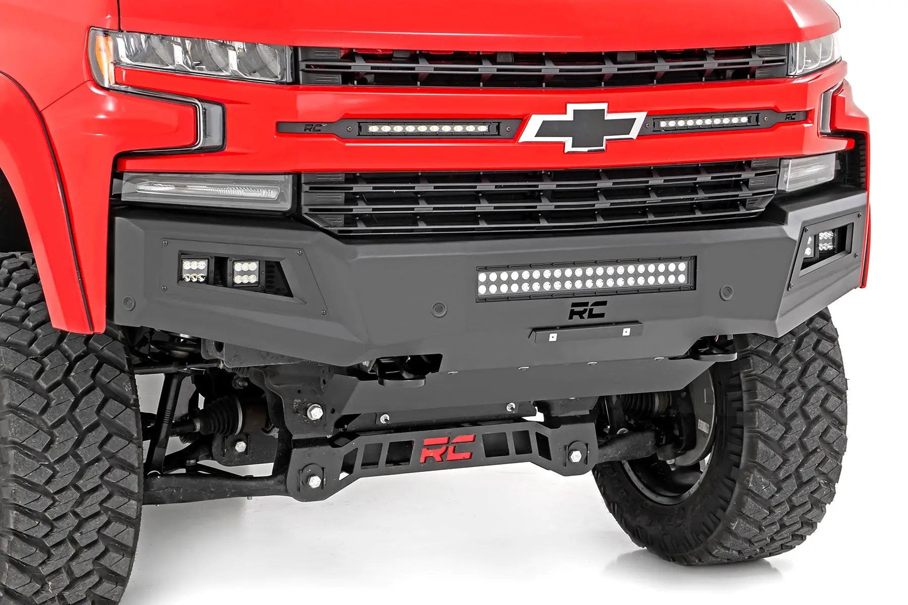 High Clearance Front Bumper | LED Lights & Skid Plate | Chevy Silverado 1500 (19-22) by Rough Country