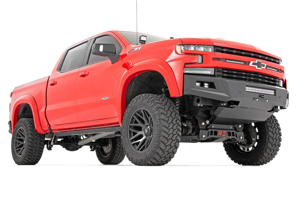 High Clearance Front Bumper | LED Lights & Skid Plate | Chevy Silverado 1500 (19-22) by Rough Country