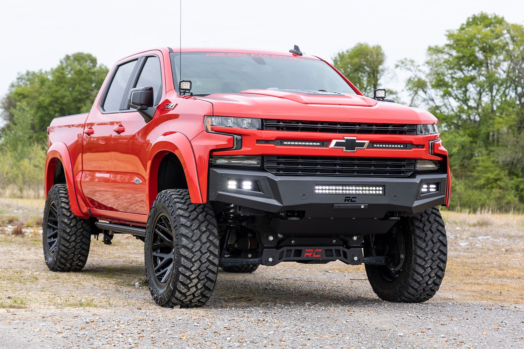 High Clearance Front Bumper | LED Lights & Skid Plate | Chevy Silverado 1500 (19-22) by Rough Country