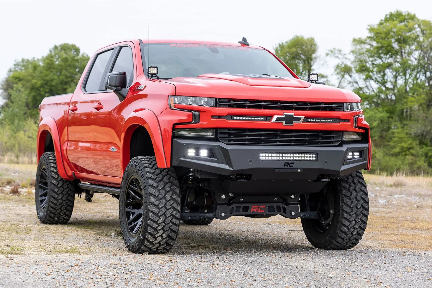 High Clearance Front Bumper | LED Lights & Skid Plate | Chevy Silverado 1500 (19-22) by Rough Country