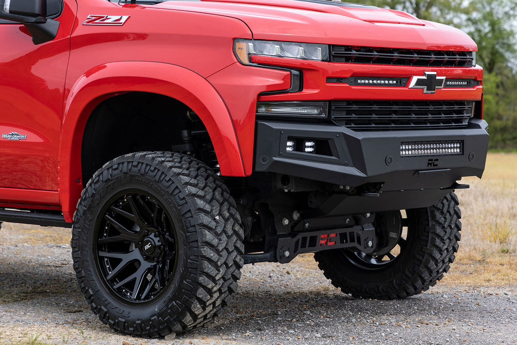 High Clearance Front Bumper | LED Lights & Skid Plate | Chevy Silverado 1500 (19-22) by Rough Country