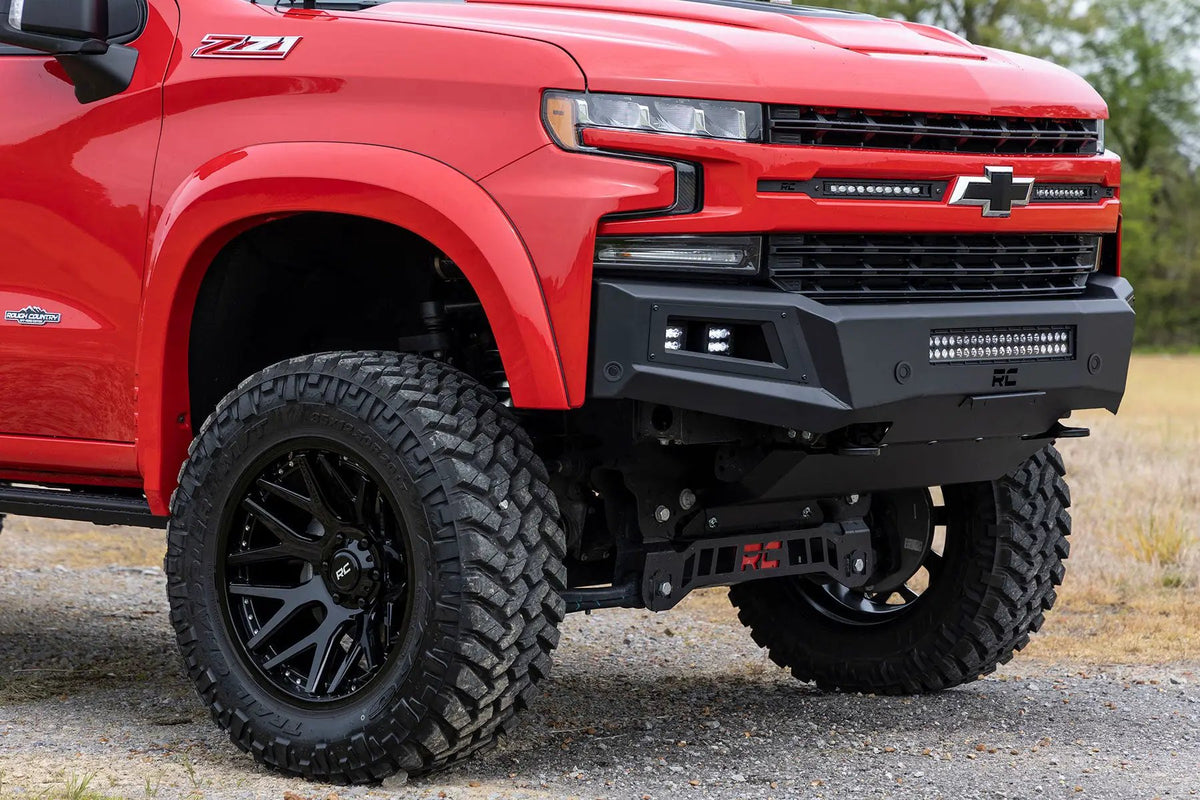 High Clearance Front Bumper | LED Lights & Skid Plate | Chevy Silverado 1500 (19-22) by Rough Country