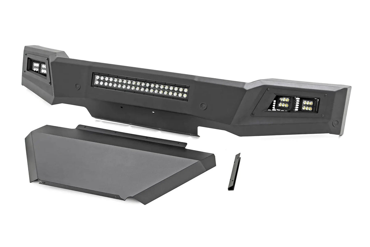 High Clearance Front Bumper | LED Lights & Skid Plate | Chevy Silverado 1500 (19-22) by Rough Country