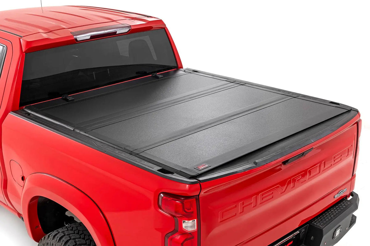 Hard Tri-Fold Flip Up Bed Cover | 6'7" Bed | Chevy/GMC Sierra 1500 (19-26)/Silverado 1500 (19-26) 