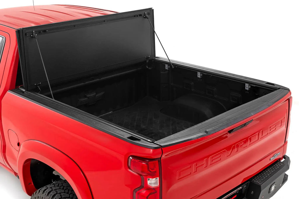 Hard Tri-Fold Flip Up Bed Cover | 5'10" Bed | Chevy/GMC Sierra 1500 (19-26)/Silverado 1500 (19-26) by Rough Country