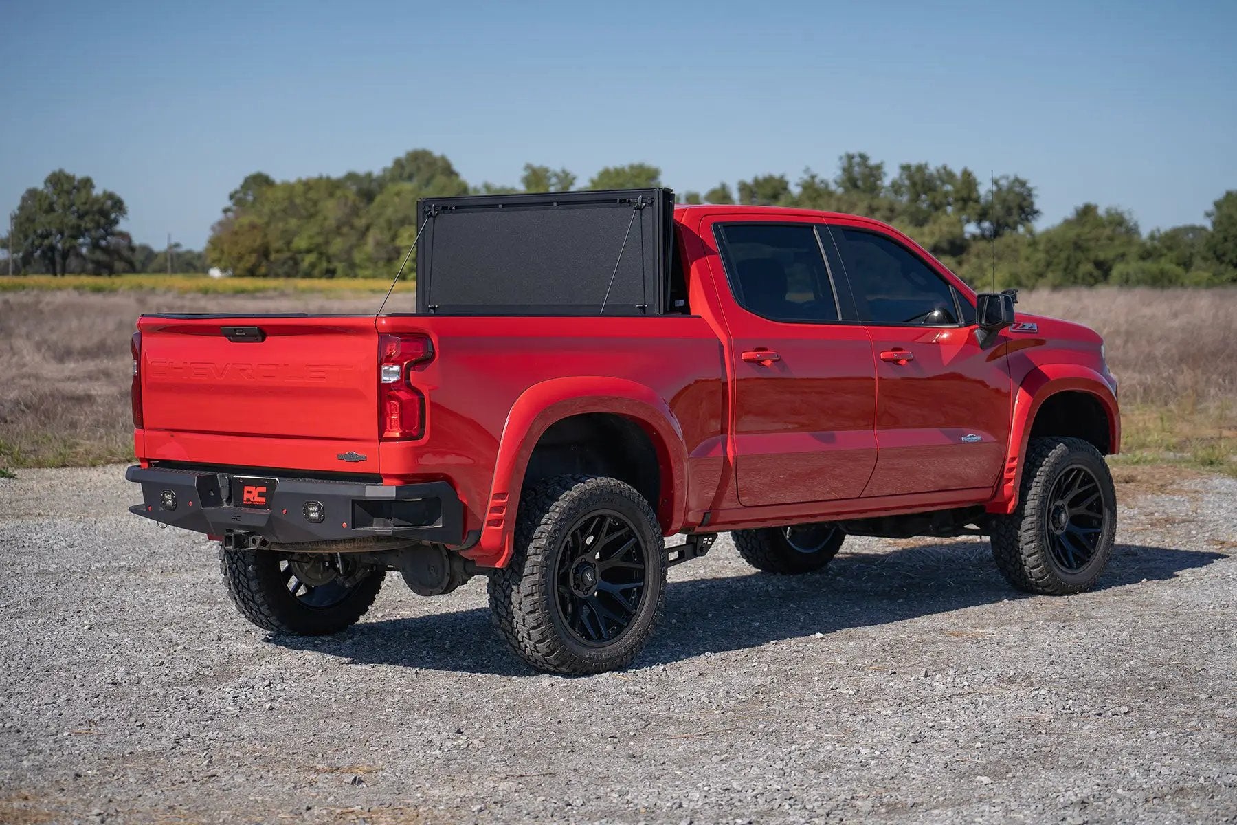 Hard Tri-Fold Flip Up Bed Cover | 5'10" Bed | Chevy/GMC Sierra 1500 (19-26)/Silverado 1500 (19-26) by Rough Country