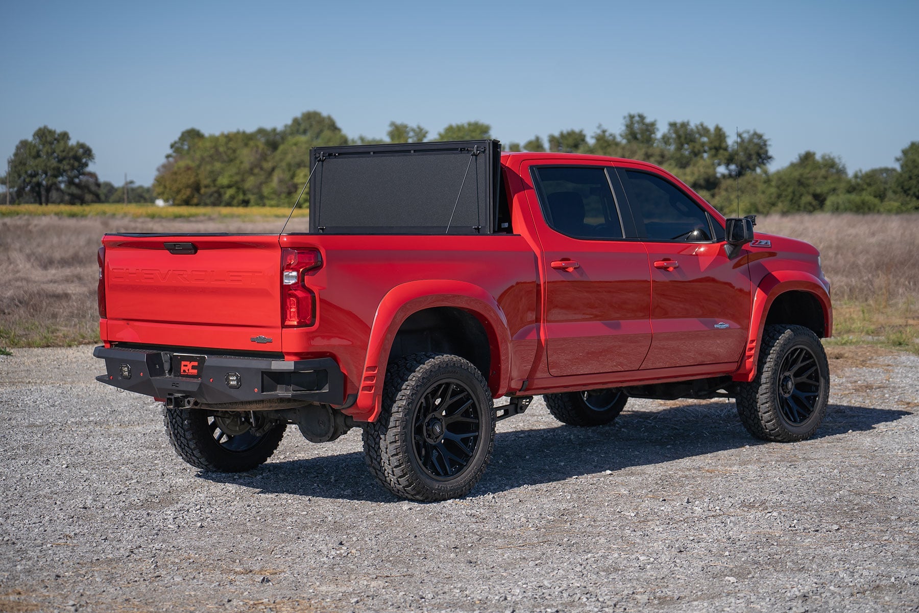 Hard Tri-Fold Flip Up Bed Cover | 5'10" Bed | Chevy/GMC Sierra 1500 (19-26)/Silverado 1500 (19-26) by Rough Country