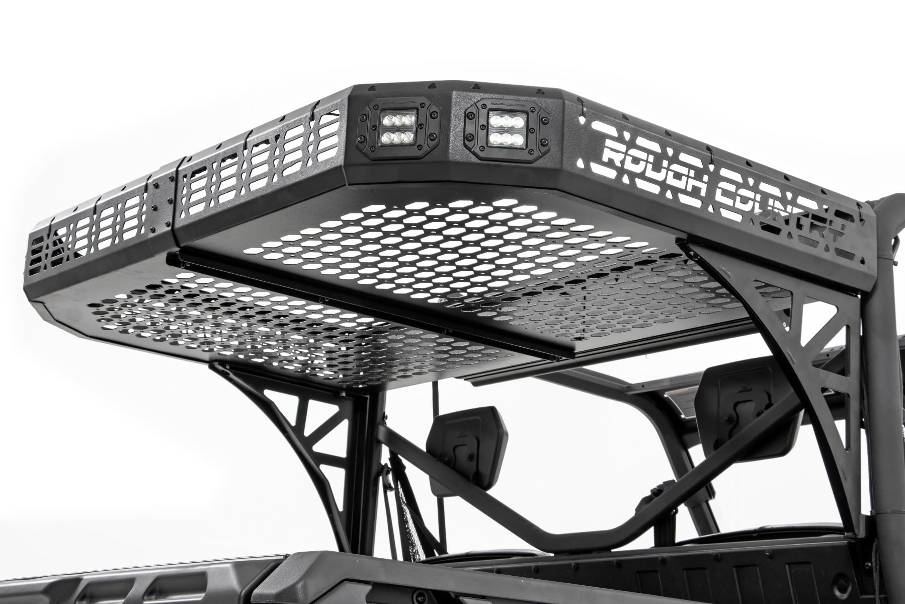 Cargo Rack | Dual 2" Black LED Pairs | Flush Mount | Can-Am Defender HD 5/HD 8/HD 9/HD 10 by Rough Country
