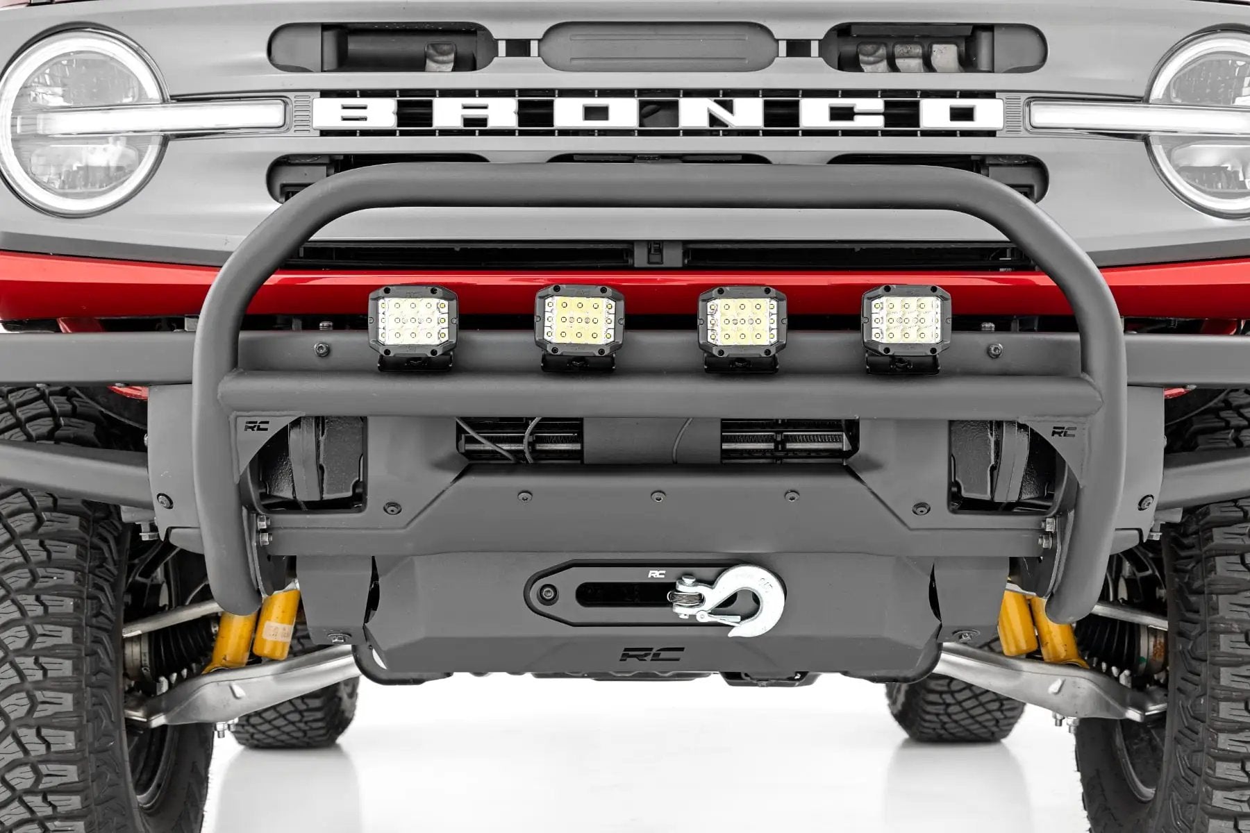 Nudge Bar | 3 Inch Wide Angle Led (x4) | Oe Modular Steel | Ford Bronco (21-26) by Rough Country