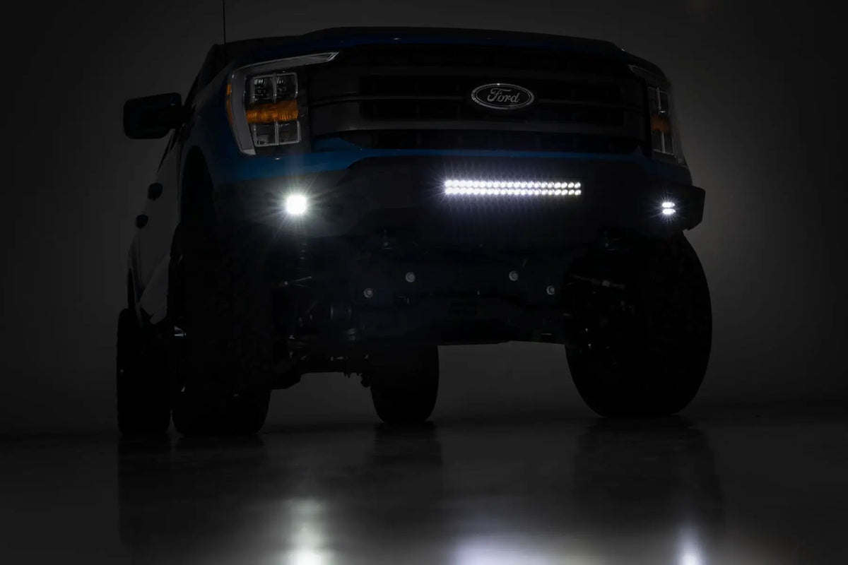 High Clearance Front Bumper | LED Lights & Skid Plate | Ford F-150 (21-23) by Rough Country