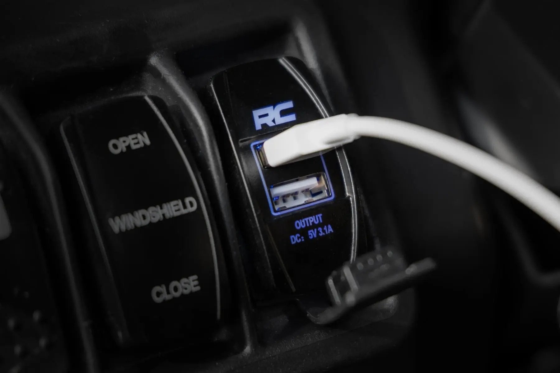 USB Switch Insert | 2x1 with Logo | Blue Back Light by Rough Country