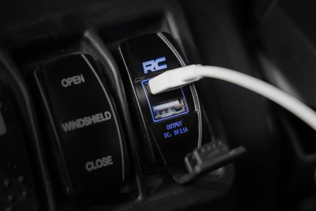USB Switch Insert | 2x1 with Logo | Blue Back Light by Rough Country