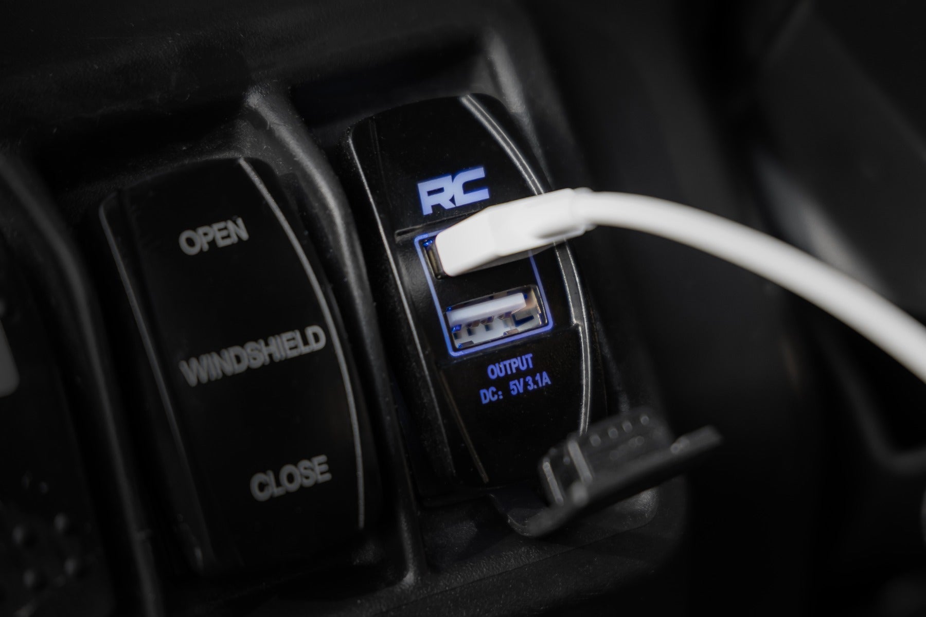 USB Switch Insert | 2x1 with Logo | Blue Back Light by Rough Country