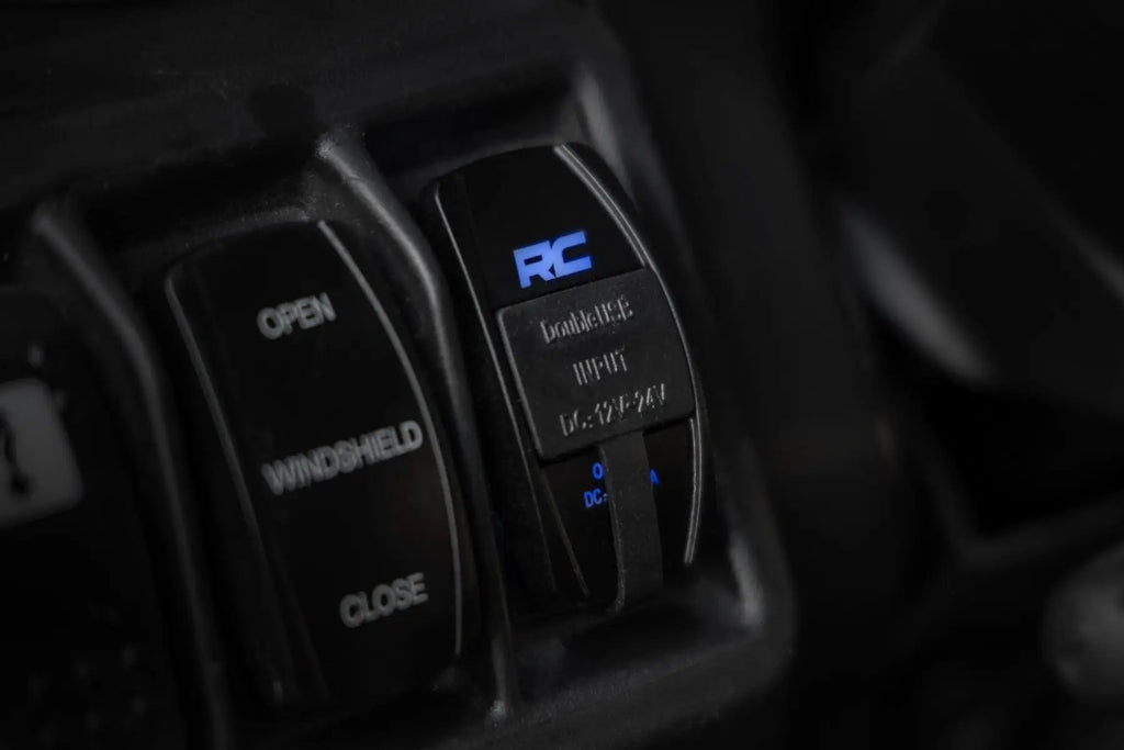 USB Switch Insert | 2x1 with Logo | Blue Back Light by Rough Country
