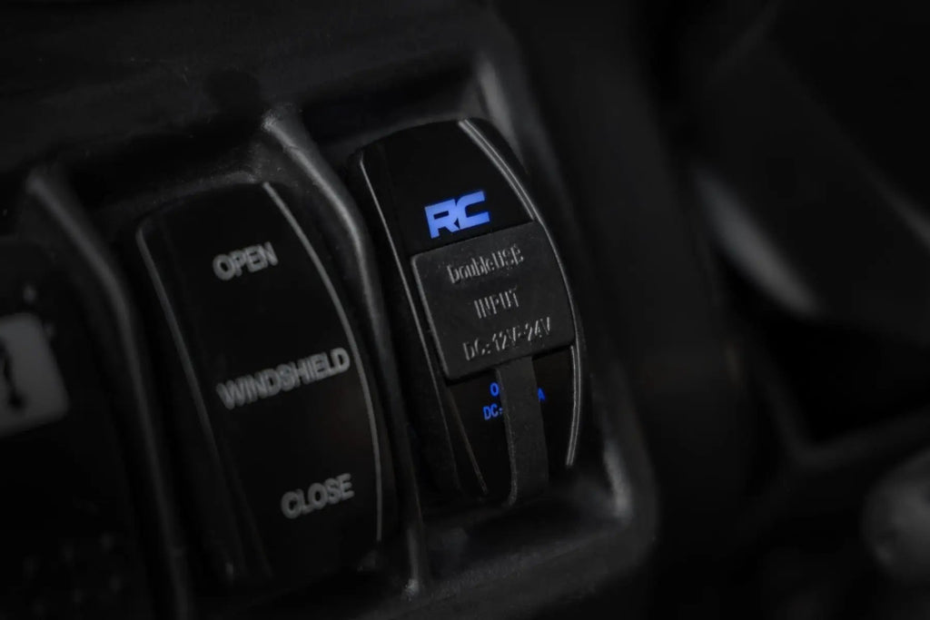 USB Switch Insert | 2x1 with Logo | Blue Back Light by Rough Country