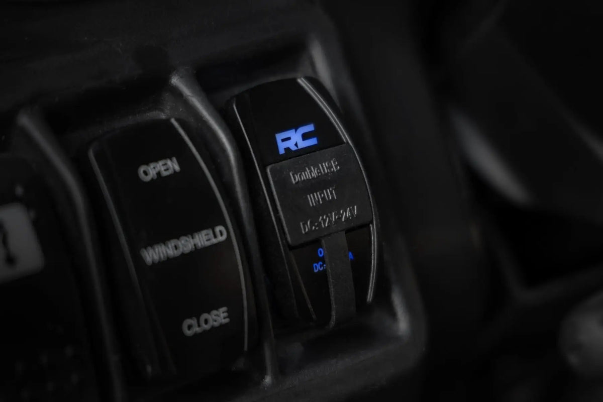 USB Switch Insert | 2x1 with Logo | Blue Back Light by Rough Country