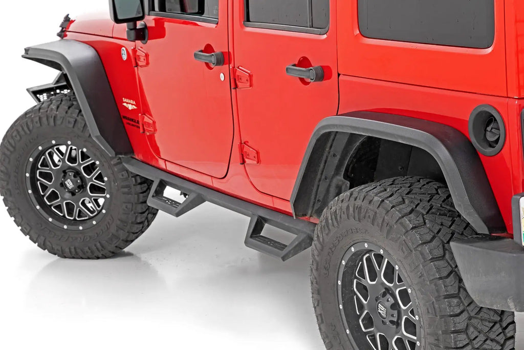 High Clearance LED Flat Fender Flare Kit | UV Treated | Jeep Wrangler JK (07-18) by Rough Country