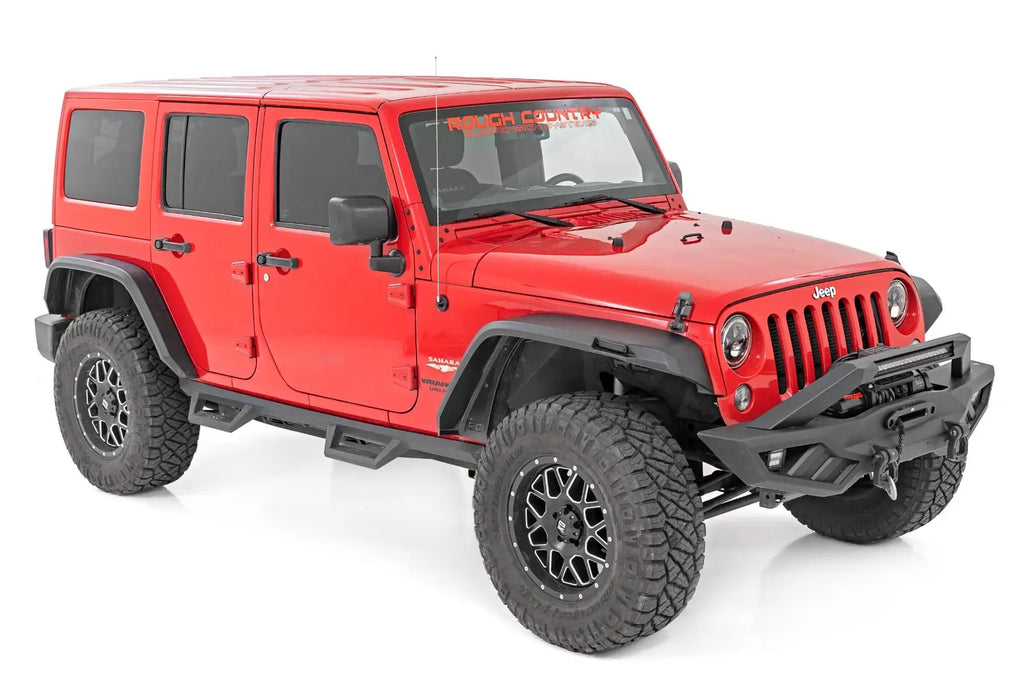 High Clearance LED Flat Fender Flare Kit | UV Treated | Jeep Wrangler JK (07-18) by Rough Country