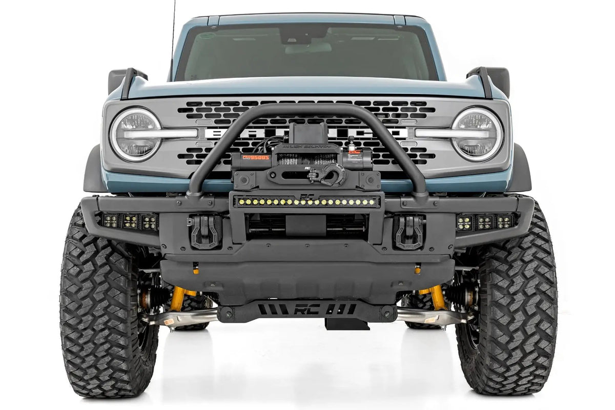 High Winch Mount | All Models | 20 Inch Black Single Row LED | Ford Bronco (21-26) by Rough Country