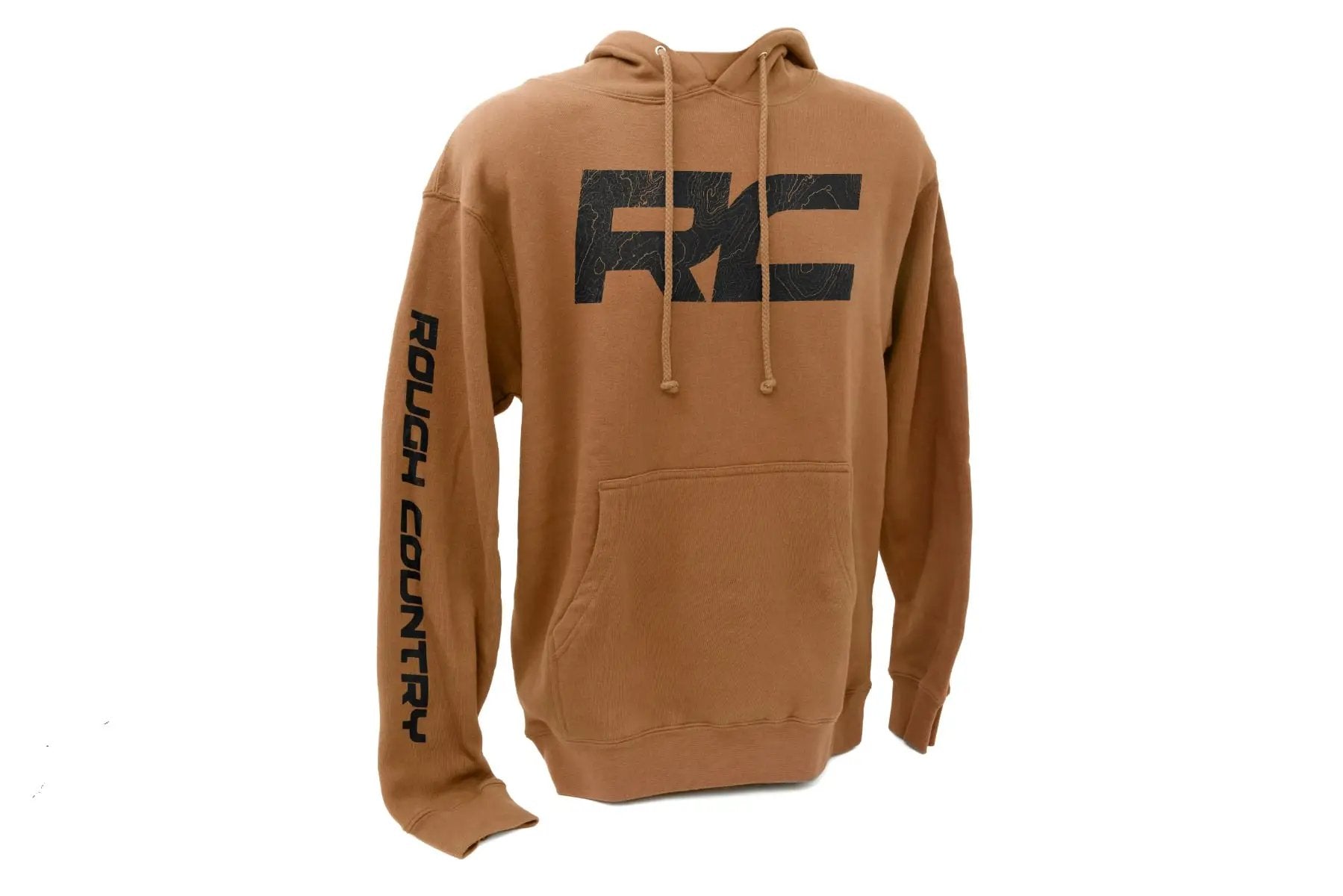 Rough Country Hoodie | RC Topographical Sleeve | Saddle | LG by Rough Country