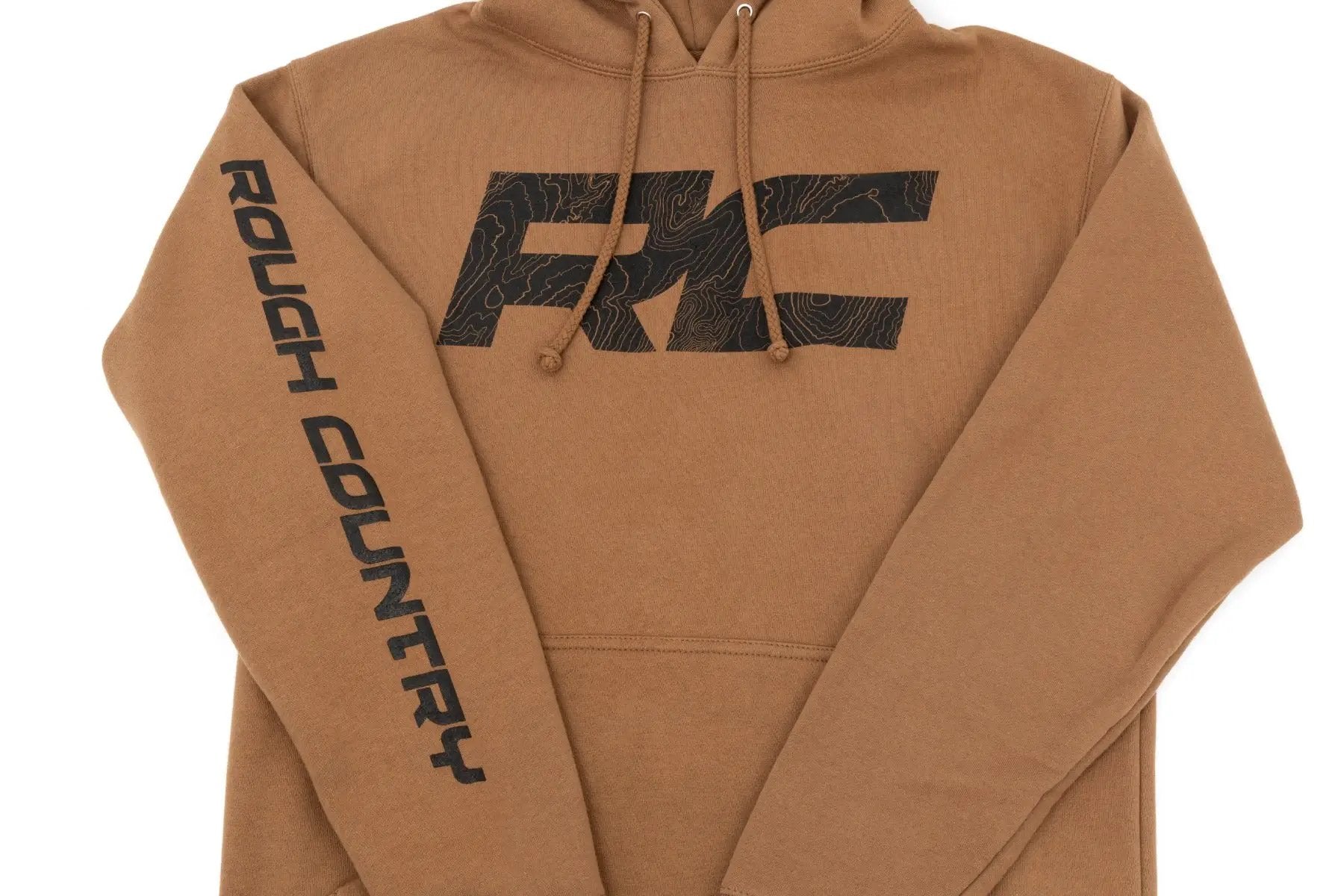Rough Country Hoodie | RC Topographical Sleeve | Saddle | MD by Rough Country