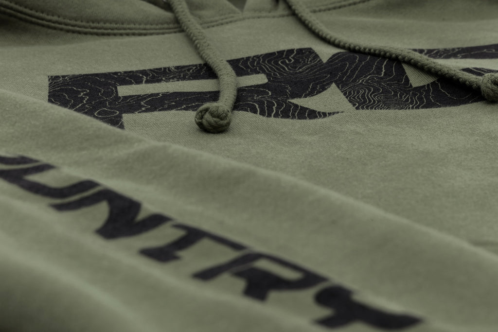 Rough Country Hoodie | RC Topographical Sleeve | Army Green | 2XL by Rough Country