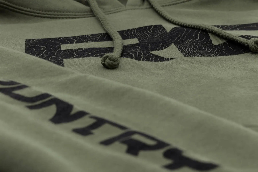Rough Country Hoodie | RC Topographical Sleeve | Army Green | MD by Rough Country